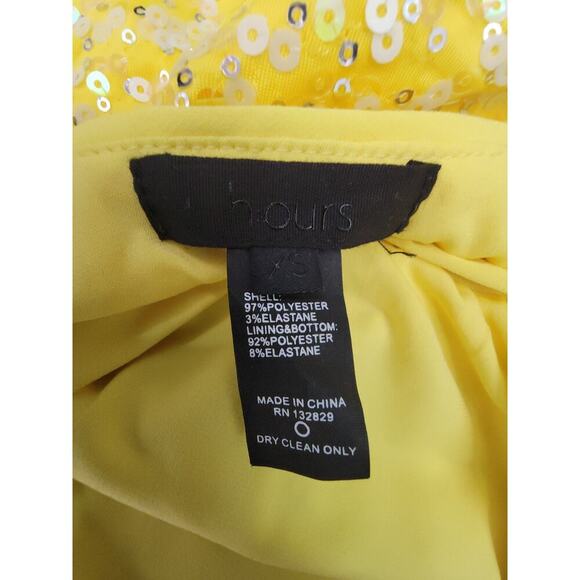 H:ours Fairy Yellow Sequin Top SZ XS Whimsycal Going Out Bling - Picture 7 of 8